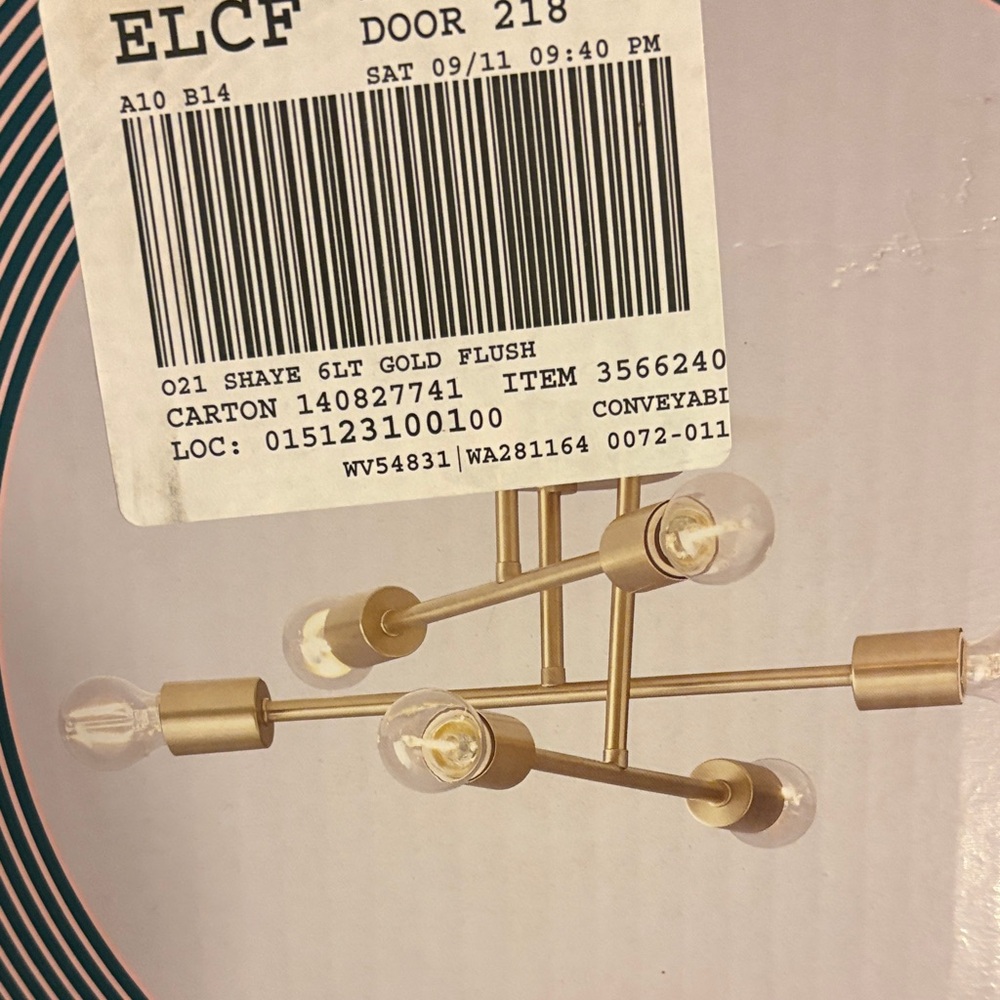 Modern Gold Ceiling Light Fixture - Picture 5 of 5